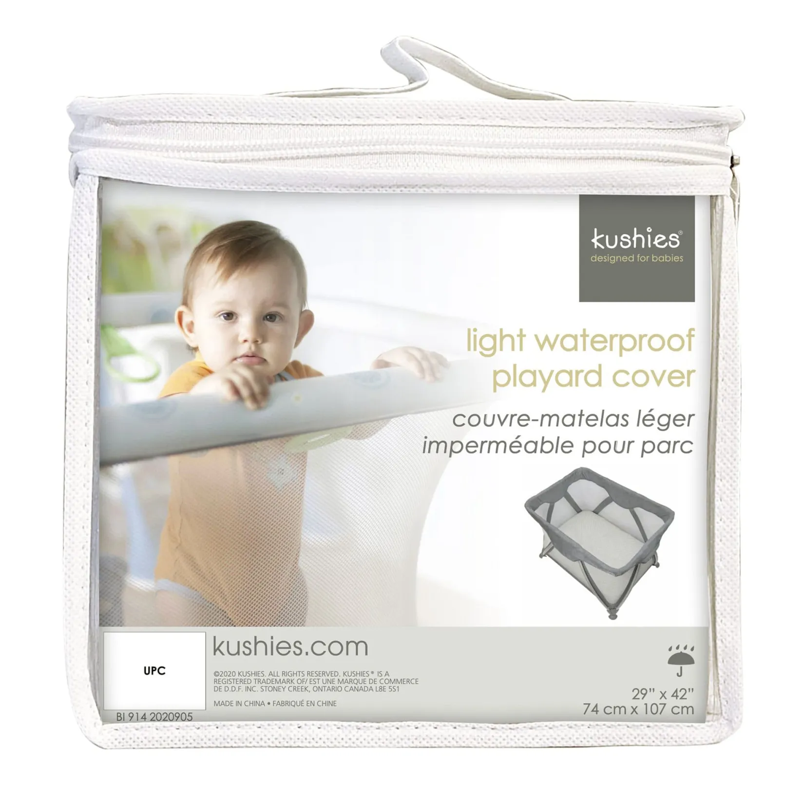 Sheets|Bedding>Kushies Waterproof Playen Cover-Grey