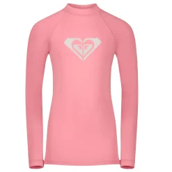 Swimsuits>Roxy Whole Hearted Rashguard 7-16 Coral