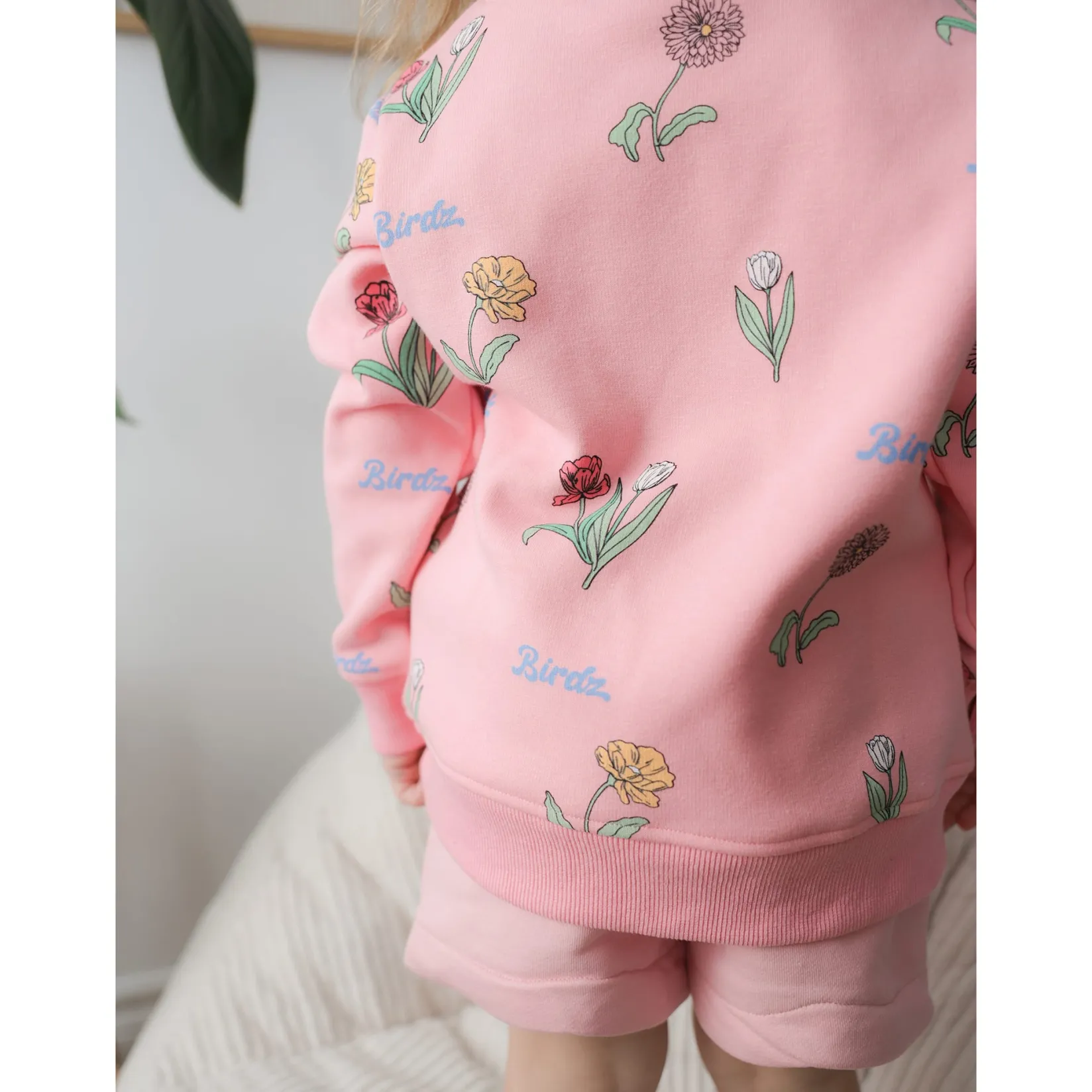 Fleeces And Sweatshirts|Tops>Birdz Wildflower Aop Sweatshirt 2-10 Pink