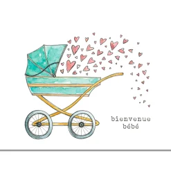 Sale Wish Card Bienvenue Bébé Greeting Cards|Party Supplies