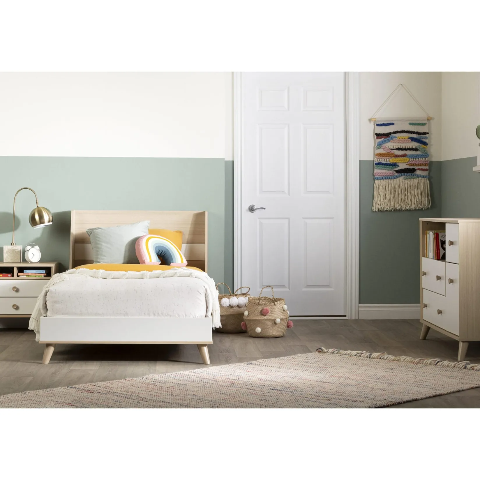 Changing Tables>South Shore Yodi Changing Table with Drawers - Soft Elm and Pure White