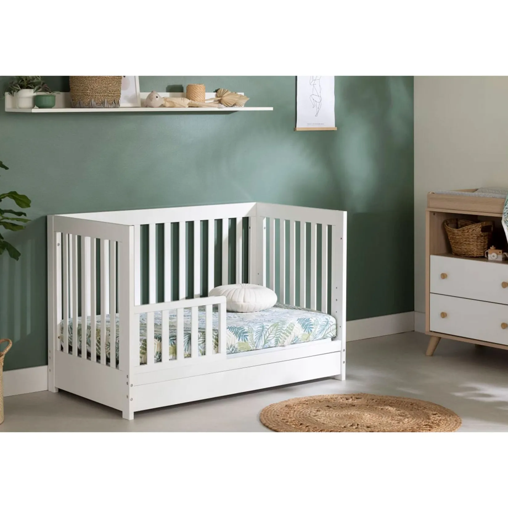 Changing Tables>South Shore Yodi Changing Table with Drawers - Soft Elm and Pure White