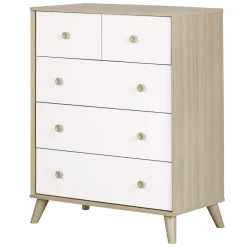 Storage Furniture>South Shore Yodi 5-Drawer Chest - Soft Elm and Pure White
