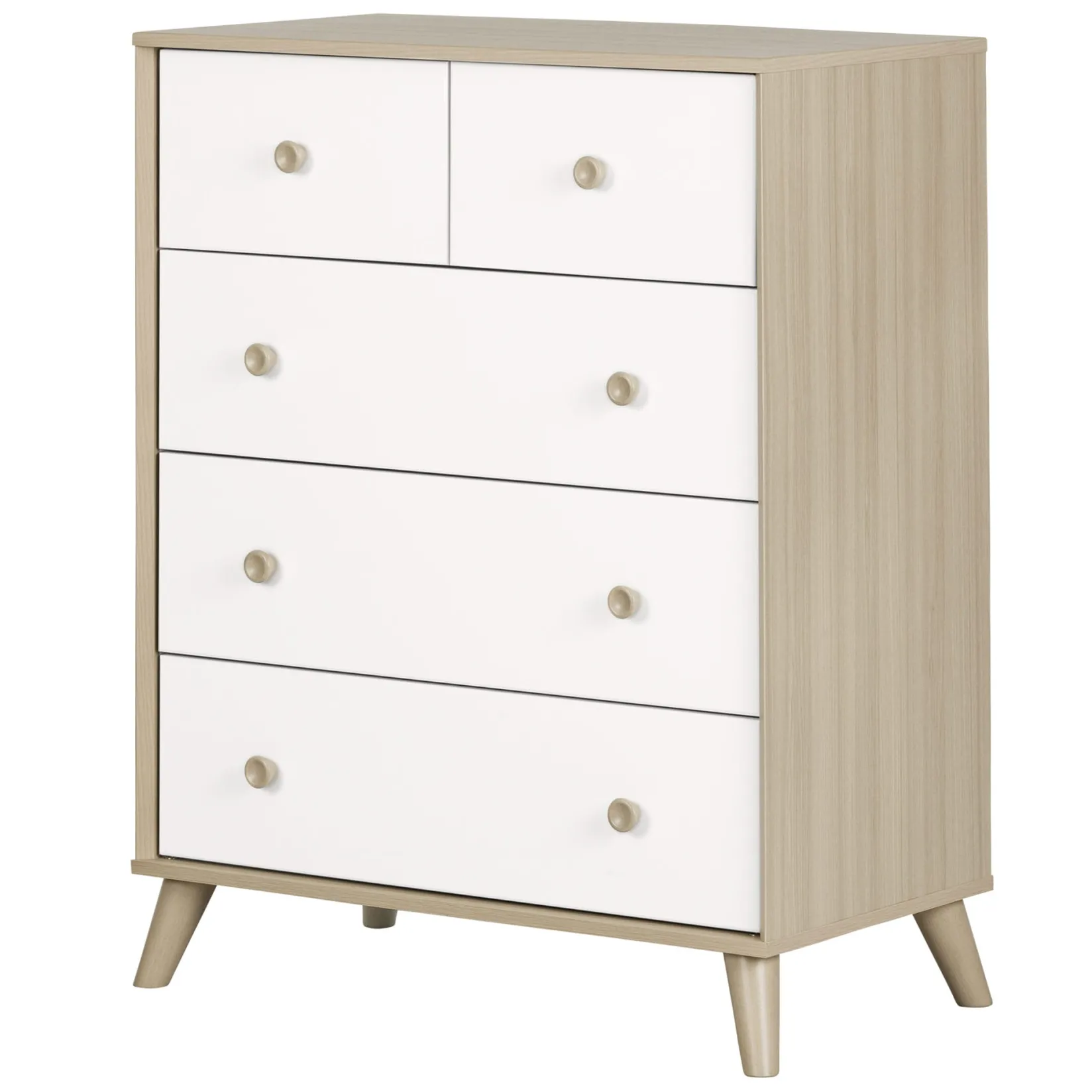 Storage Furniture>South Shore Yodi 5-Drawer Chest - Soft Elm and Pure White