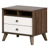 Best Yodi Nightstand - Natural Walnut / White Nightstands