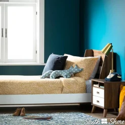 Best Yodi Nightstand - Natural Walnut / White Nightstands