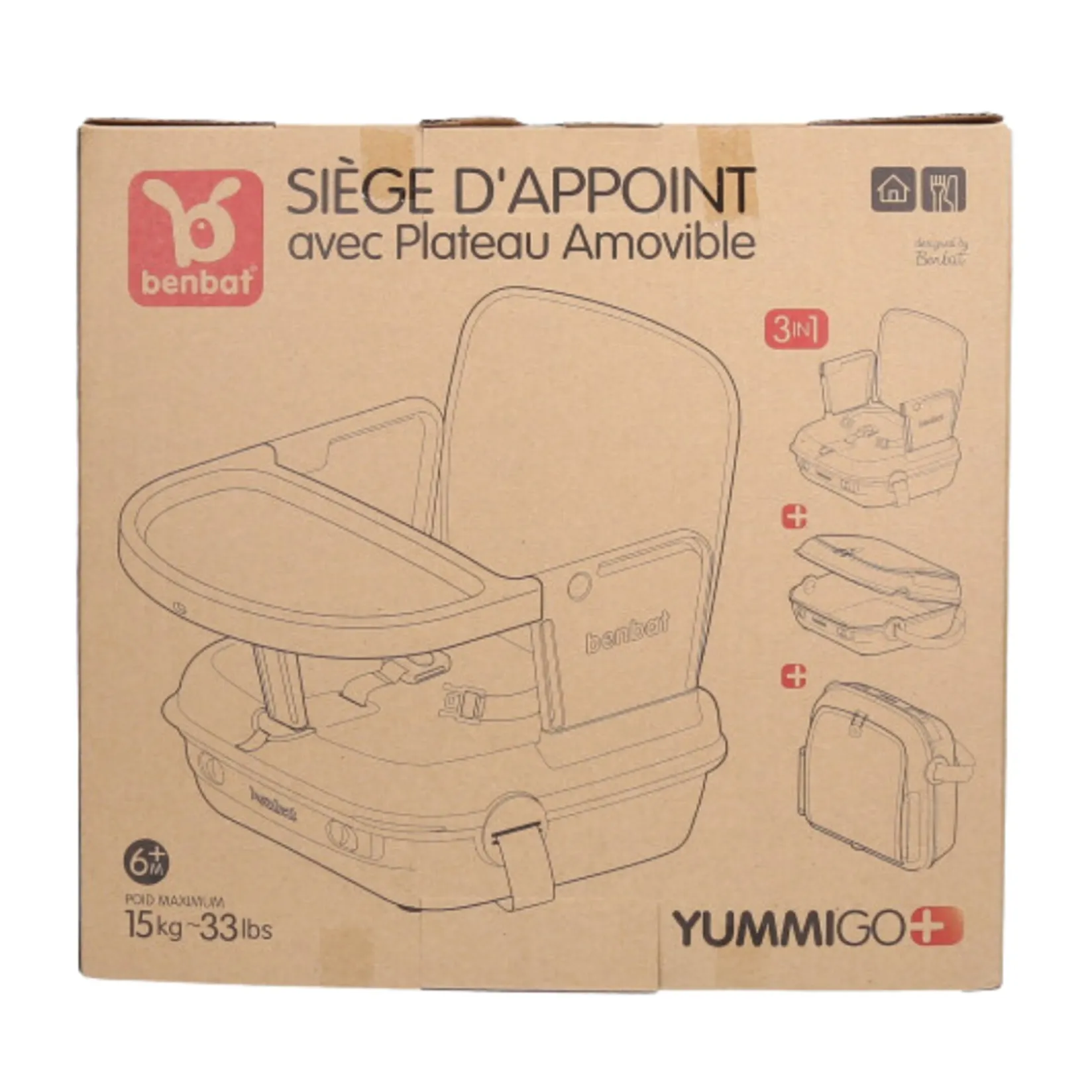 High Chairs & Booster Seats|High Chairs & Booster Seats>Benbat YummiGo+ Feed & Go Booster – Cashmere Beige