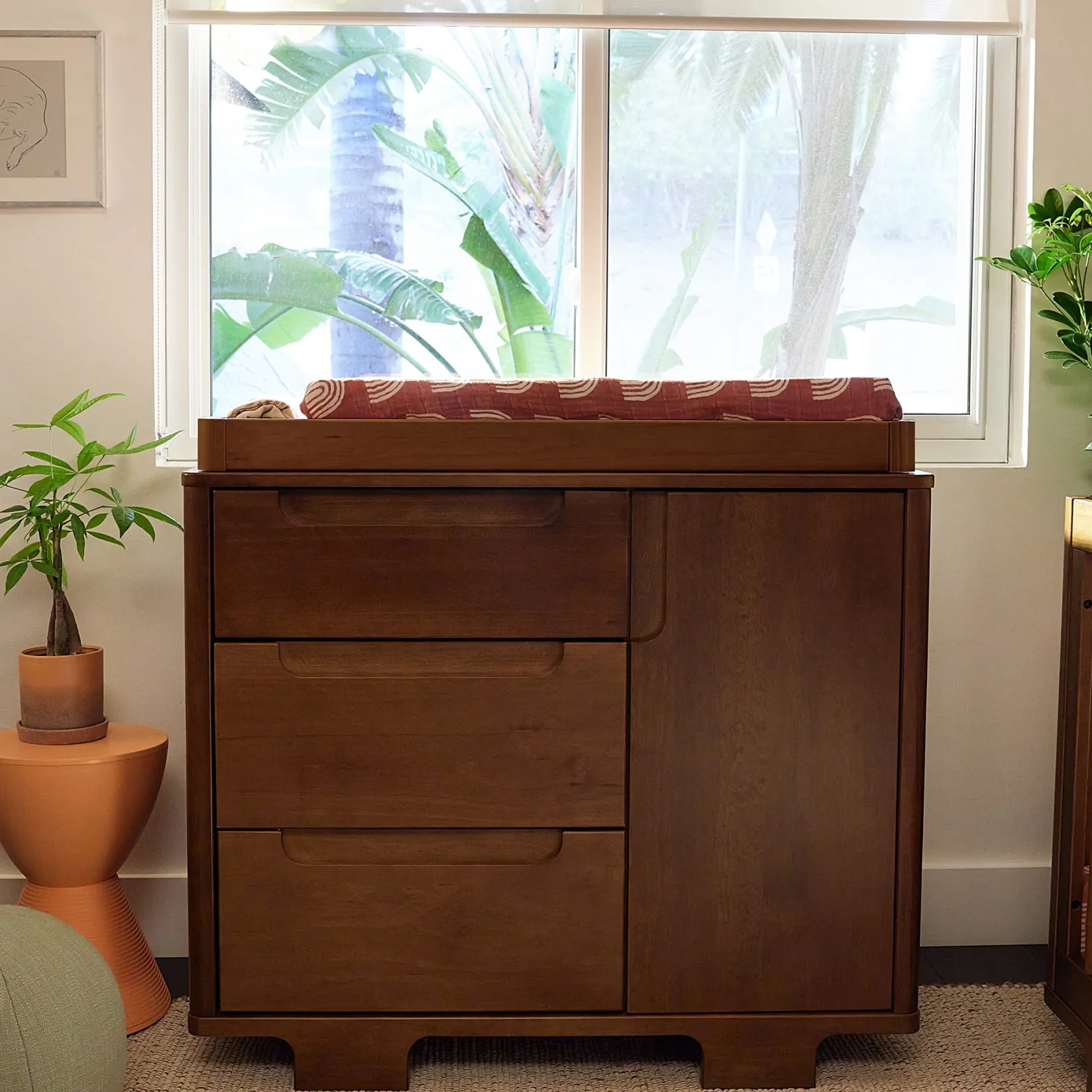 Discount Yuzu 3-Drawer Changer Dresser - Natural Walnut Changing Tables