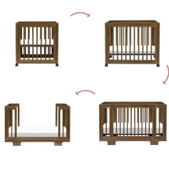 Hot Yuzu 8-in-1 Convertible Crib - Walnut Cribs & Mattresses|Cribs & Mattresses