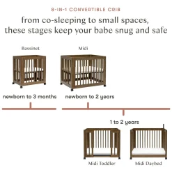 Hot Yuzu 8-in-1 Convertible Crib - Walnut Cribs & Mattresses|Cribs & Mattresses