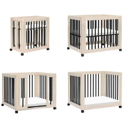 Yuzu 8-in-1 Convertible Crib - Washed Natural / Black Cribs & Mattresses|Cribs & Mattresses