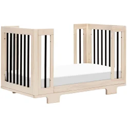 Yuzu 8-in-1 Convertible Crib - Washed Natural / Black Cribs & Mattresses|Cribs & Mattresses