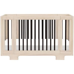 Yuzu 8-in-1 Convertible Crib - Washed Natural / Black Cribs & Mattresses|Cribs & Mattresses