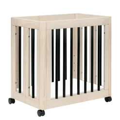 Yuzu 8-in-1 Convertible Crib - Washed Natural / Black Cribs & Mattresses|Cribs & Mattresses