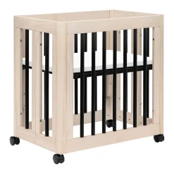 Yuzu 8-in-1 Convertible Crib - Washed Natural / Black Cribs & Mattresses|Cribs & Mattresses