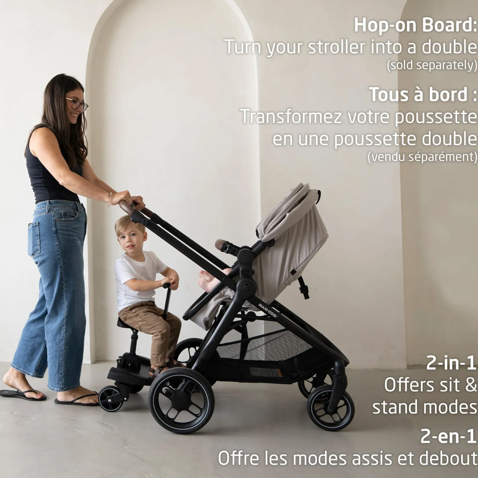 Strollers|Strollers & Trailers>Maxi-cosi Zelia Luxe 5-in-1 Modular Travel System - New Hope Tan