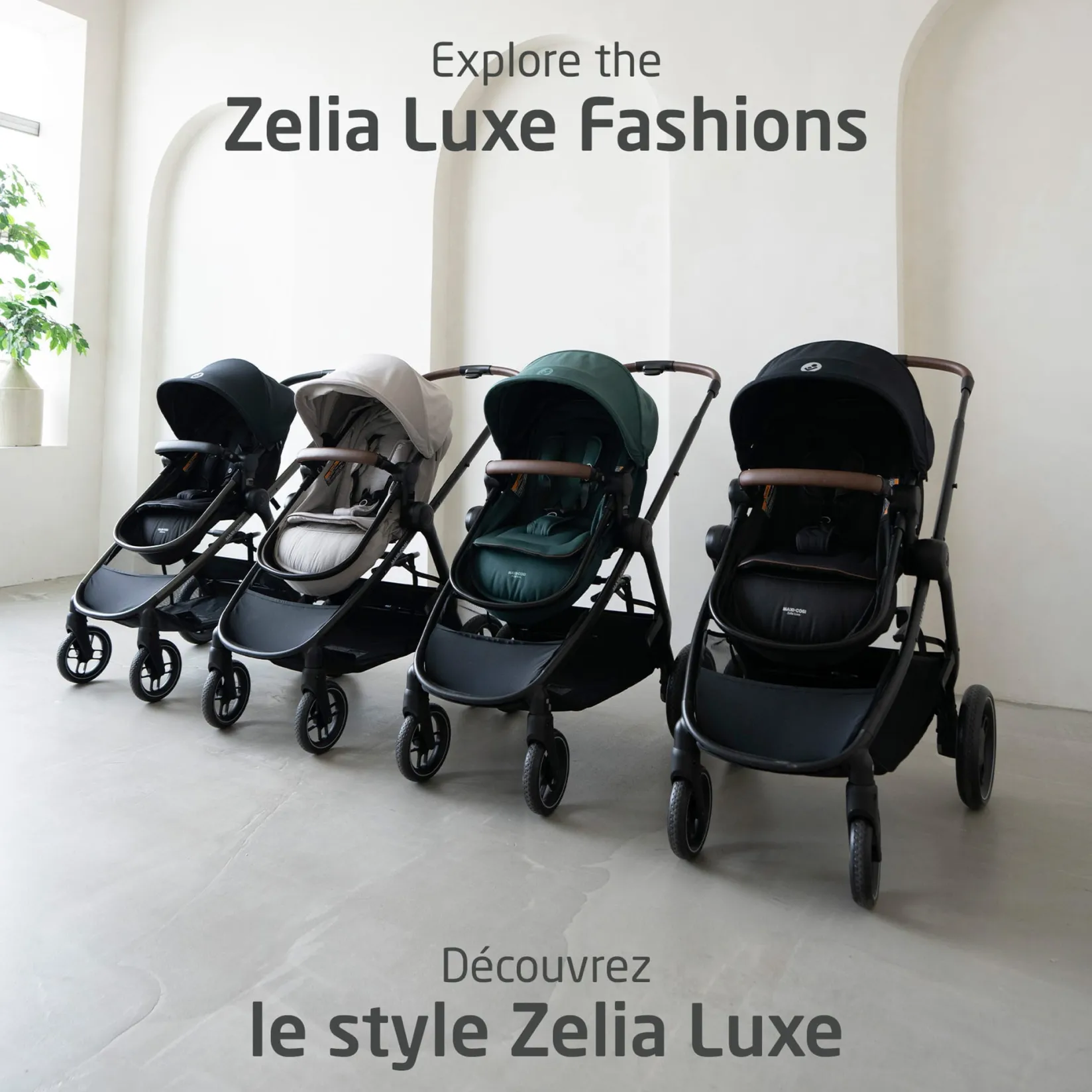 Strollers|Strollers & Trailers>Maxi-cosi Zelia Luxe 5-in-1 Modular Travel System - New Hope Tan