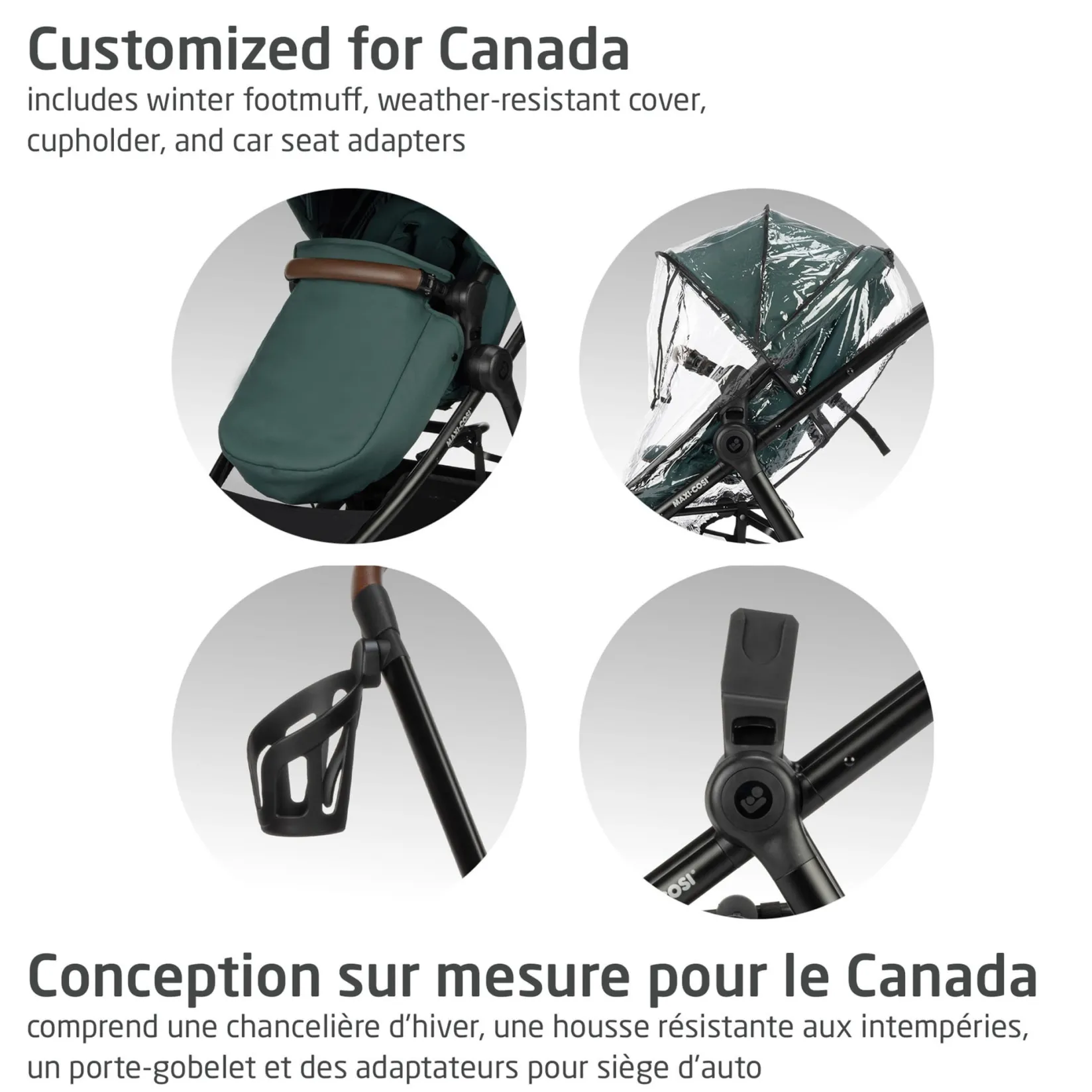 Strollers|Strollers & Trailers>Maxi-cosi Zelia Luxe 5-in-1 Modular Travel System - Essential Green