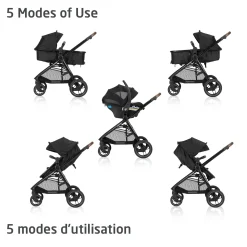 Outlet Zelia Luxe 5-in-1 Modular Travel System - Basalt Black Kids Strollers|Strollers & Trailers
