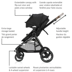 Outlet Zelia Luxe 5-in-1 Modular Travel System - Basalt Black Kids Strollers|Strollers & Trailers