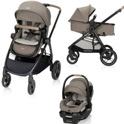 New Zelia Luxe 5-in-1 Modular Travel System - Truffle Kids Strollers|Strollers & Trailers